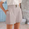 Kvinnors shorts i pyjama för kvinnor sommaren hög midja solid elastisk spänne blixtlås avslappnad plusstorlek flickor