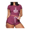 Tweedelige broek van dames 2 stks Shorts Sets voor dames Outfeffects korte mouw trainingskleding gym pakken crop top tracksuits Summer Sportswear 230511