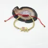 Link Armbanden 10 stks/Lot kleurrijke vergulde armbandvlinder/olifant vorm cz charm nylon touw handgemaakte groothandel