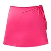 Badkläder kvinnor mode strand semester bikini kjol fast färg laceup mini kjol kvinnlig bad bikini botten varm försäljning