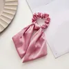 Nowe elastyczne opaski do włosów Bowknot dla kobiet dziewczęta solidne kolory scrunchies opasek do włosów krawat