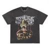 Men's T Shirts As Good Dead T-Shirt Python Print Washed And Worn High Street High-quality Men Women Cotton Short-sleeve