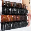 Chain 50Pcslot Wholesale Random Retro Multilayer Leather Bracelet For Men Women Handmade Charm Wrap Jewelry NM3 230511