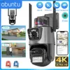 Камеры платы 8MP 4K IP -камера Двойной линз двойной экраны PTZ Wi -Fi Камера Внешнее водонепроницаем