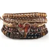 Chaîne RH Mode Bohème Bijoux Femmes Vegan Boho Bracelet Mixte Pierres Naturelles Coeur Charme 5 Brins Wrap Bracelets Drop 230511