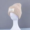 Boinas 2023 Chapéu de inverno de pele para mulheres gorros macias moda quente cor de cor sólida angora skullies