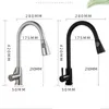 Kitchen Faucets Brushed Nickel/Black Brass Pull Out Mixer Faucet Button Switch Cold Water Sink Mixing Taps Torneira