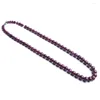 Kedjor 5-12mm äkta röda naturstenhalsband Kvinnliga Kvinnliga Crystal Round Bead Long Chain Halsband