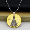 Chains Diyalo Round Pendant Jesus Christ Virgin Mary Necklace Our Lady Of Guadalupe Women Men Catholic Christian Jewelry