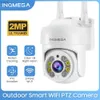 Câmeras de placa Inqmega 1080p PTZ Câmera de fio IP sem fio externo Impermenda 4x Domínio de zoom digital de 1 polegada Mini WiFi Segurança CCTV Câmera ICSEE