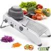 Ferramentas de vegetais de frutas 18 tipos Tipos de slicer de bandolina ajustável Aço inoxidável vegetal Julienner Ralador de espessura ajustável Cutter Slicer Dicer 230511