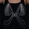 2023 luxe Ultra Flash perceuse papillon poitrine chaîne dame Sexy mode Bling cristal flux soutien-gorge corps chaîne bijoux accessoires