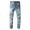 Designer-Jeans Herren Jean Amirres Denim Herrenhosen Koreanische High-Street-Mode für Herren dunkles, charakteristisches Reißverschlussdesign, schmale Hose 606 9KF5