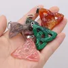 Charms Natural Stone Pendant Semi-Impecious Stones Three Ring Triangle Retro Charm voor sieraden maken DIY armband kettingen accessoires