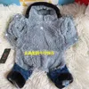 Apparel Pet Dog Clothes Denim Fleece Jumpsuit Pants Hooded Thicken Coat Winter Chihuahua Yorkie French Bulldog Onesie Pet Outfit Coat