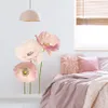 Party Decoration Pink Poppy Anemone Flowers Wall Sticker Watercolor Girls Nursery Removable Decals for Kids Room Modern Interior Home Decor 230510