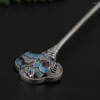 Hårklipp Cloisonne Thai Silver Stick Chinese Hairpin Pins For Women Accessories Wedding Jewelry Pince Wigo1283