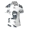 Мужские повседневные рубашки летний гавайский череп для мужчин 3d Printed 5xl Beach Кнопка с коротким рукавом негабаритный Camisa 230511