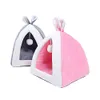 Mats Pink Rabbit Ear Plush Dog Cat Pet Bed House Memory Cotton Nest Warm Super Soft Pet Basket Puppy Cushion Mat Cat Pets Supplies