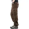 Męskie spodnie swobodne duże kieszenie Ładunki męskie bawełniane joggery luźne workowate hip hop spodni czarne khaki armii zielone dna plus rozmiar 44