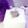 Funkelnder Kristalldiamant-Blattring für Pandora, authentischer Sterlingsilber-Partyschmuck, Designer-Ring-Set für Frauen, Schwestern, Geschenk, Luxusring mit Originalverpackung