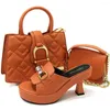 Scarpe eleganti Doershow Nice African And Bag Matching Set con donne di vendita nere italiane per feste HGB1-25