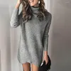 Casual jurken chique korte jurk vertarige multi-kleuren multi-kleuren vrouwen herfst winter breien vrouw