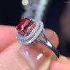 Cluster Y404 Spinel Fijn Real 18K Au750 Natural Gemstones 0.78CT vrouwelijk jubileumgeschenk