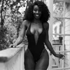 Kvinnor Jumpsuits Rompers Deep V Neck Backless Bodysuit Playouit High Cut Sexy Women Black Bodycon Jumpsuit 230510