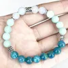 Pulseiras de link MG1674 Pulseira de zodíaco de câncer para mulheres 8 mm Apatite Amazonite Aquamarina pulso mala jóias de pedras preciosas naturais