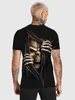 Rukas Universal Funny T-shirt Skull Grafika dolna gardło Cut niestandardowy czarny turkus Khaki 3D Casual Short Rlee Print