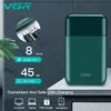 Rasoirs électriques VGR Tondeuse à barbe professionnelle Rasoir Portable Mini rasage alternatif 2 Lames USB Charge pour hommes V390 230512