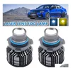 Other Lighting System Led Fog Light Polishing Headlights Lens Lamp Super Bright Headlight Bb H7 H11 Angle Eyes Bbs 6000K Drop Delive Dhucd