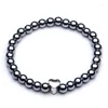 Strand Natural Healing Power Hematite Stone Therapeutic Magnetic Macrame Bracelets Fashion Jewelry