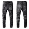 2023New Desigenr High Street Fashion Märke Jeans Mäns personlighetshål Breaking Trend Frayed Splicing Slim Leggings III9