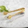 Gold Silver 304 Rostfritt stål Rose Flower Ice Cube Tong Sugar Clip Kitchen Bar Tool Mini Coffee Food Clips
