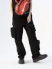 メンズパンツ2023メンズレミス服ヤマモトスタイルキュービックポケット装飾オーバーオール機能機能ズボンプラスサイズコスチューム27-46