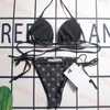 Small Letter Sign Bikini Womens Triangle Swimwear Classic Black Swimsuit Summer Beach Ladies Bra Swim Wear