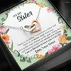 Pendentif colliers à ma soeur cadeau 2023 acier inoxydable femmes amour entrelacé Double coeur collier anniversaire goutte