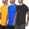 T-shirt da uomo T-shirt da palestra T-shirt da uomo a manica corta Casual t-shirt sottile da uomo Fitness da uomo Bodybuilding Allenamento Tee Top Abbigliamento estivo 230512