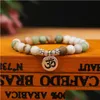 Perline 8Mm Matte Amazonite Stone Strand Bracciale Yoga Chakra Mala Om Lotus Donna Uomo Braccialetti con ciondoli Gioielli fatti a mano Drop De Dhgarden Dh019