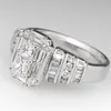 Ringar 2023 Bröllopsringar med varumärke 925 Sterling Silver T Princess Cut White Topaz Cz Diamond Gemstones Party Eternity Women E