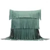 Kudde handgjorda grönt läder tofs dekorativt täcke för vardagsrum hem dekor lyx midja kudde bossa soffa s 45x45cm