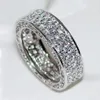 2023 Top Sell Wedding Rings Luxury Jewelry 925 Sterling Silver Flum Full Pave White 5A Cubic Zircon CZ Diamond 파티 여성 약혼 밴드 반지 선물