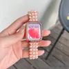 Pearly Diamond Iwatch Straps Watchband för Apple Watch Band 41mm 45mm 42mm 38mm 40mm 44mm IWATCH8 SE 7 6 3 4 5 Ultra Designers Elegant Armband för Lady Women