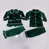 Pigiama Pigiama invernale per bambini Pigiama natalizio Pigiama natalizio in velluto rosso Neonati maschi Pigiameria per bambini PJ Lounge Set RTS 230511