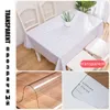 Table Cloth Protector Odorless Soft Glass Plastic PVC Waterproof Tablecloth 1.5mm Non-slip Mat Party Decoration Customize