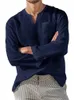 Men's TShirts Men's Cotton Linen T Shirt Long Sleeve Hippie Casual Beach Vintage VNeck Loose Pullover Tops Mens Tees Streetwear 230512