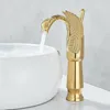 Bathroom Sink Faucets Basin Design Swan Faucet Gold/Black Plated Wash El Luxury Copper Gold Mixer Taps And Cold