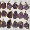 Colares pendentes 2023 Colar de cristal roxo de alta moda Colar drusy drusy for Women Gone Gift Eco-amigável